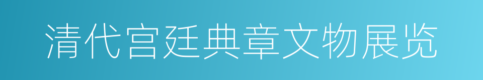 清代宫廷典章文物展览的同义词