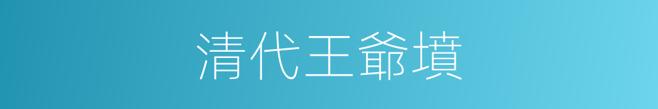 清代王爺墳的同義詞