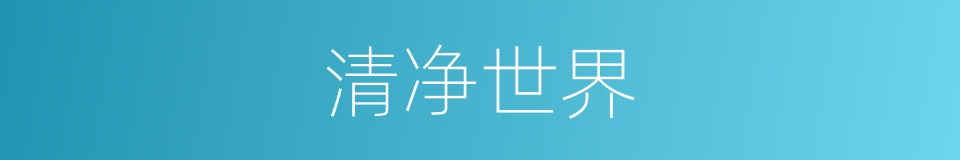 清净世界的同义词