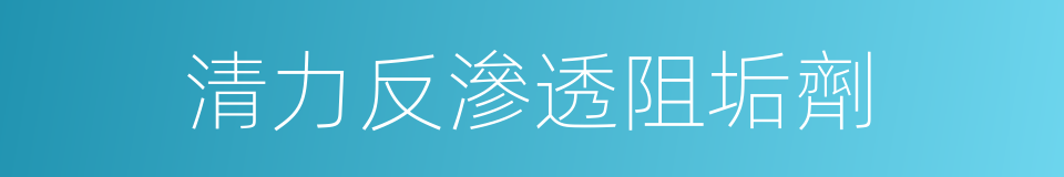 清力反滲透阻垢劑的同義詞