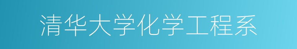 清华大学化学工程系的同义词