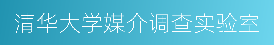 清华大学媒介调查实验室的同义词