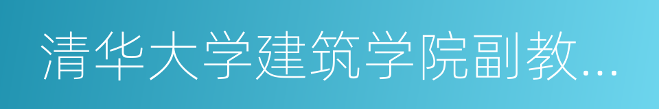 清华大学建筑学院副教授罗德胤的同义词