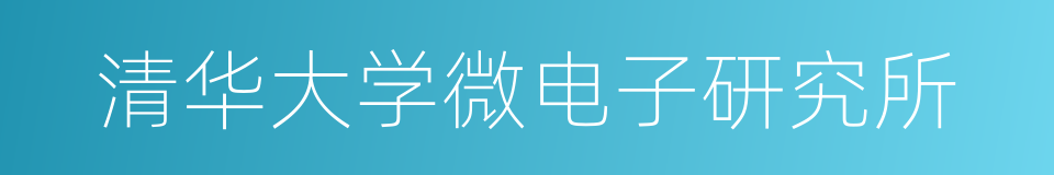 清华大学微电子研究所的同义词