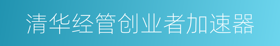 清华经管创业者加速器的同义词