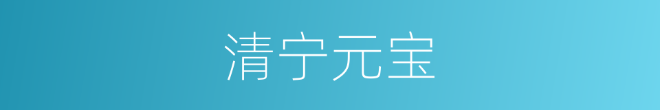 清宁元宝的同义词