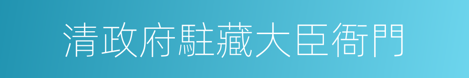 清政府駐藏大臣衙門的同義詞