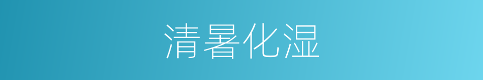 清暑化湿的同义词