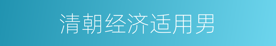清朝经济适用男的同义词