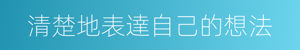 清楚地表達自己的想法的同義詞