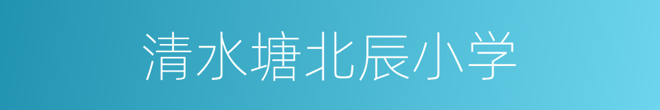 清水塘北辰小学的同义词