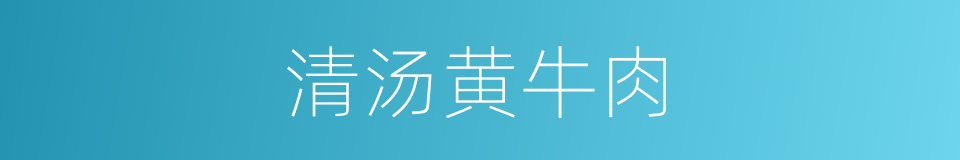 清汤黄牛肉的同义词