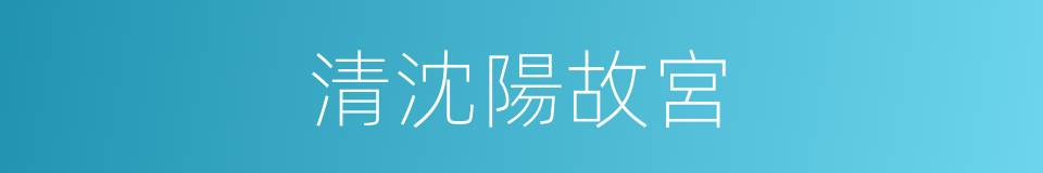 清沈陽故宮的同義詞