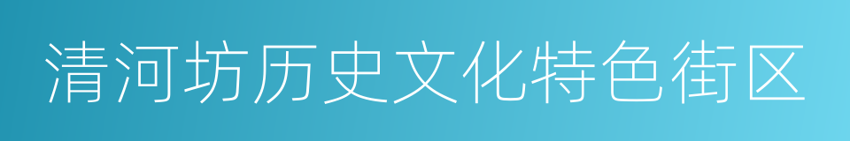 清河坊历史文化特色街区的同义词