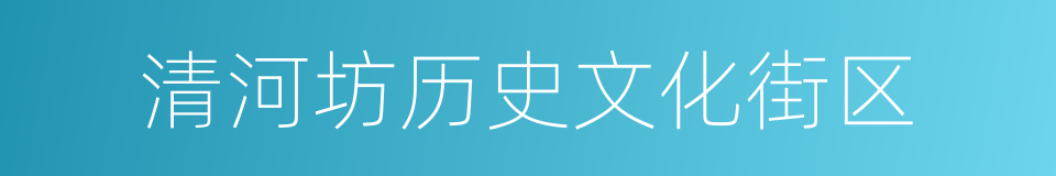 清河坊历史文化街区的同义词