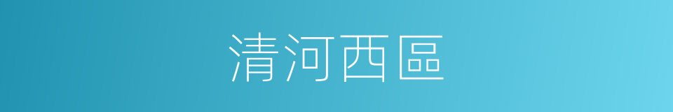 清河西區的同義詞