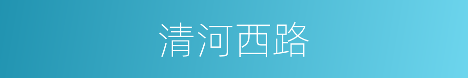 清河西路的同义词