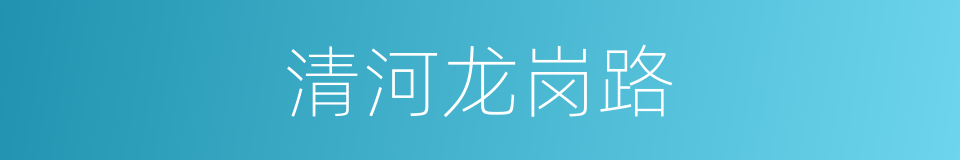 清河龙岗路的同义词