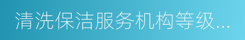 清洗保洁服务机构等级划分与评定的同义词