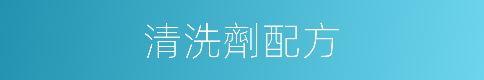 清洗劑配方的同義詞