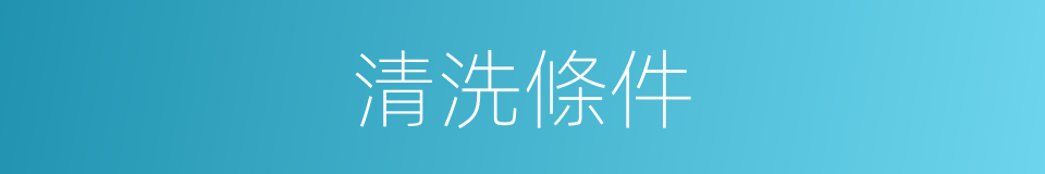 清洗條件的同義詞