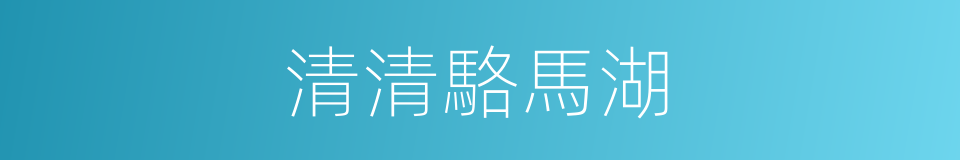 清清駱馬湖的同義詞