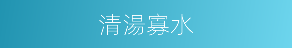 清湯寡水的意思