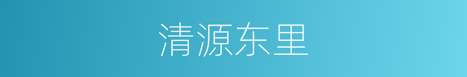 清源东里的同义词