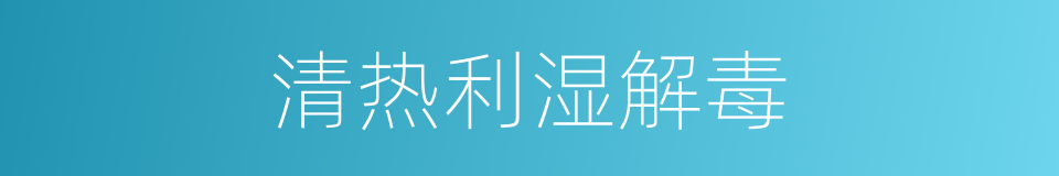清热利湿解毒的同义词