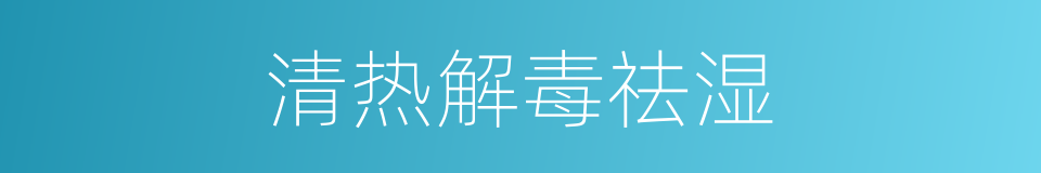 清热解毒祛湿的同义词