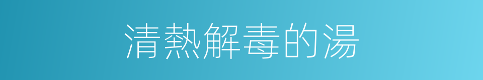 清熱解毒的湯的同義詞