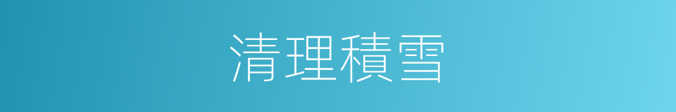 清理積雪的同義詞