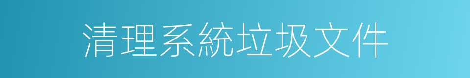 清理系統垃圾文件的同義詞