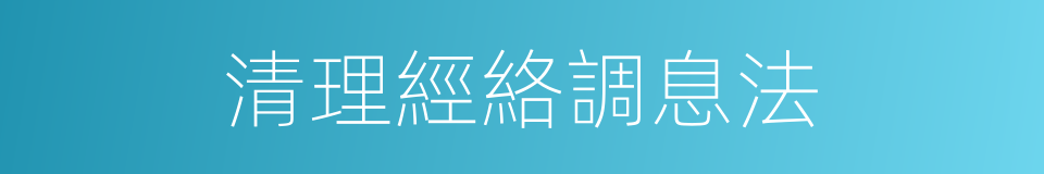 清理經絡調息法的同義詞