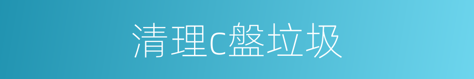 清理c盤垃圾的同義詞