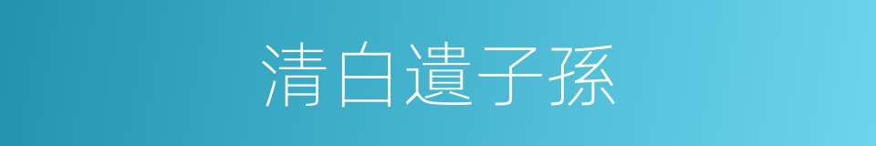 清白遺子孫的同義詞