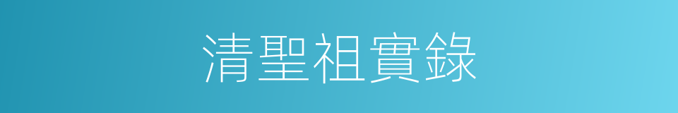 清聖祖實錄的同義詞