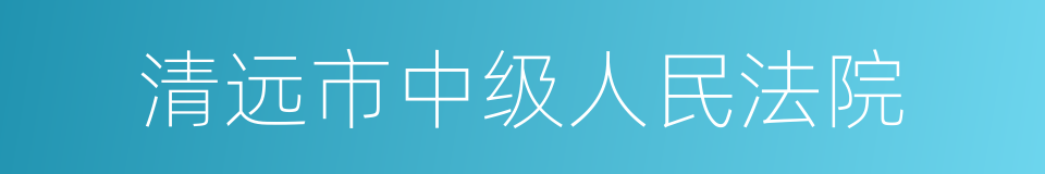 清远市中级人民法院的同义词