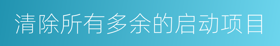 清除所有多余的启动项目的同义词