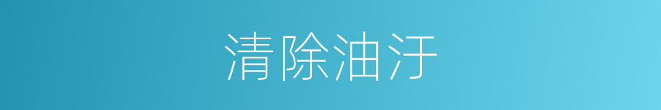 清除油汙的同義詞