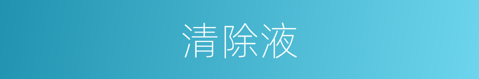 清除液的同义词
