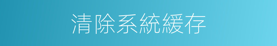 清除系統緩存的同義詞
