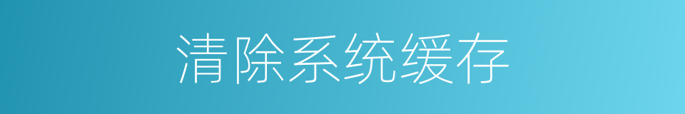 清除系统缓存的同义词