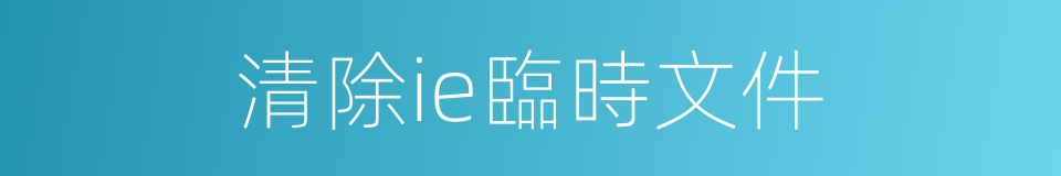 清除ie臨時文件的同義詞