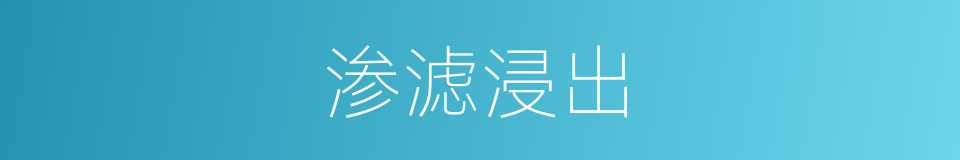 渗滤浸出的同义词