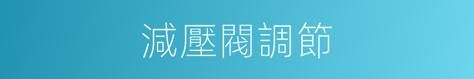 減壓閥調節的同義詞