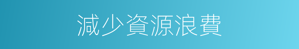 減少資源浪費的同義詞