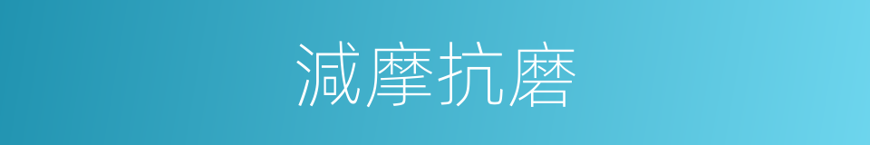 減摩抗磨的同義詞