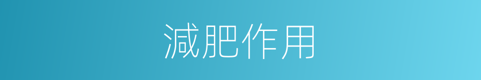 減肥作用的同義詞