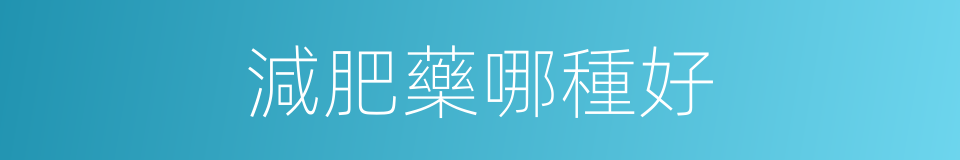 減肥藥哪種好的同義詞